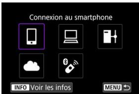 CANON R6 - Sélectionnéz [Connexion au smartphone]. - 1