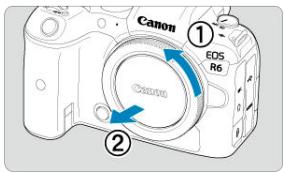 CANON R6 - Retirez les bouchons. - 2
