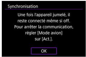 CANON R6 - Sélectionnez [Synchroniser via Bluetooth]. - 2