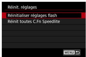 CANON R6 - Sélectionné les réglages à réinitialiser. - 1