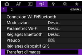 CANON R6 - Sélectionnéz [(†): Transfert d'images]. - 1