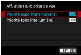 CANON R6 - Reglez [Aff. aide HDR: prise de vue]. - 1
