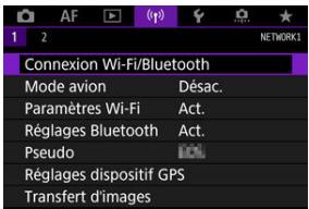 CANON R6 - Sélectionnéz [('f)]: Connexion Wi-Fi/Bluetooth]. - 1