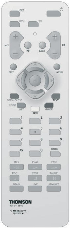 THOMSON DTI 1001 ARGENT - Touches DVD - 1