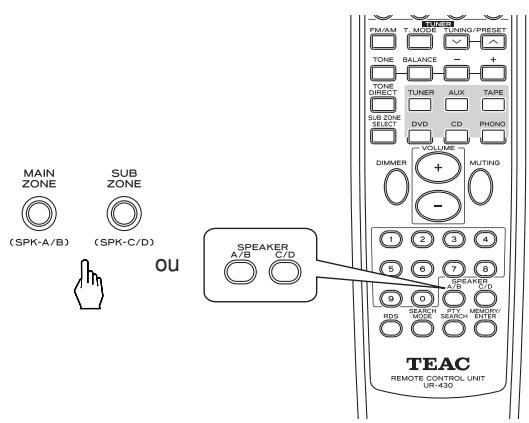 TEAC AG-980 - Mettez les enceintes souhaitées en service. - 1
