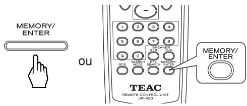 TEAC AG-980 - Appuyez sur le bouton MEMORY/ENTER. - 1