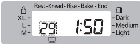 PANASONIC SD-2511RKE - Selectionnez le menu '29' - 2