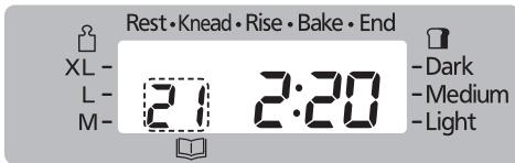 PANASONIC SD-2511RKE - Selectionnez le menu '21' - 2