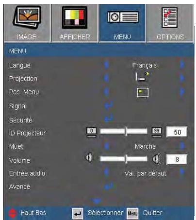 OPTOMAR EX762 - MENU - 1