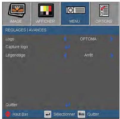 OPTOMAR EX762 - MENU | Avancé - 1