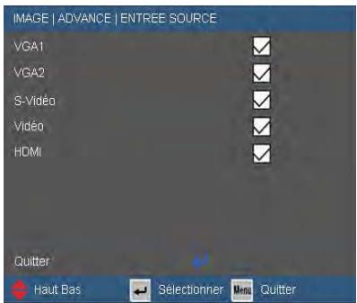 OPTOMAR EX762 - Avancé | Source d'Entrée - 1