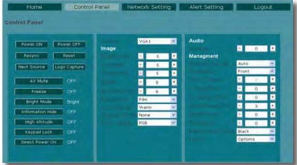 OPTOMAR EX762 - Comment utiliser un navigateur web pour contrôleur la projectioneur - 4