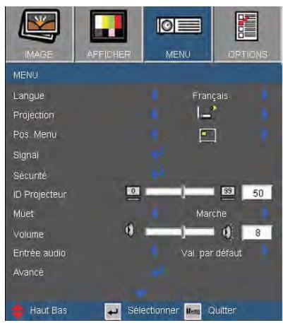 OPTOMAR EX762 - MENU - 1