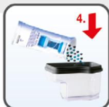 LAURASTAR PULSE - Remplir le filtré à eau AQUA avec les granulés de déminéralisation AQUA waterfilter met korrels vullen - 3