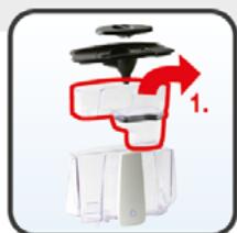 LAURASTAR PULSE - Remplir le filtré à eau AQUA avec les granulés de déminéralisation AQUA waterfilter met korrels vullen - 1