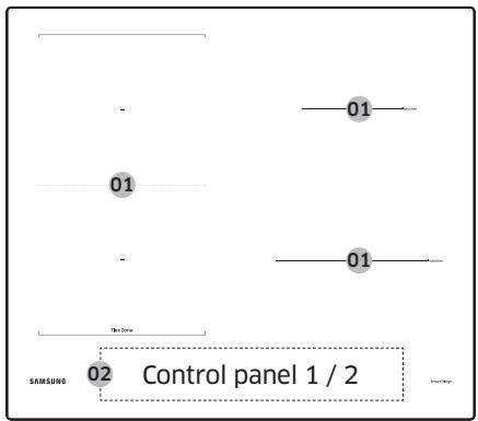 SAMSUNG NZ64B5046GK - Cooking zones - 5