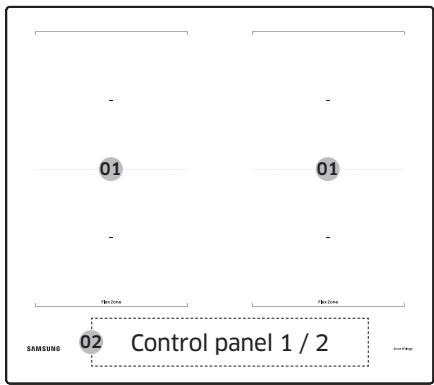 SAMSUNG NZ64B5046GK - Cooking zones - 6
