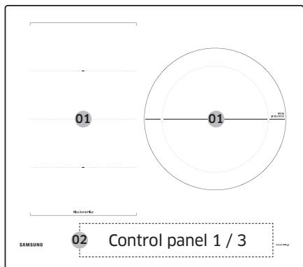 SAMSUNG NZ64B5046GK - Cooking zones - 3