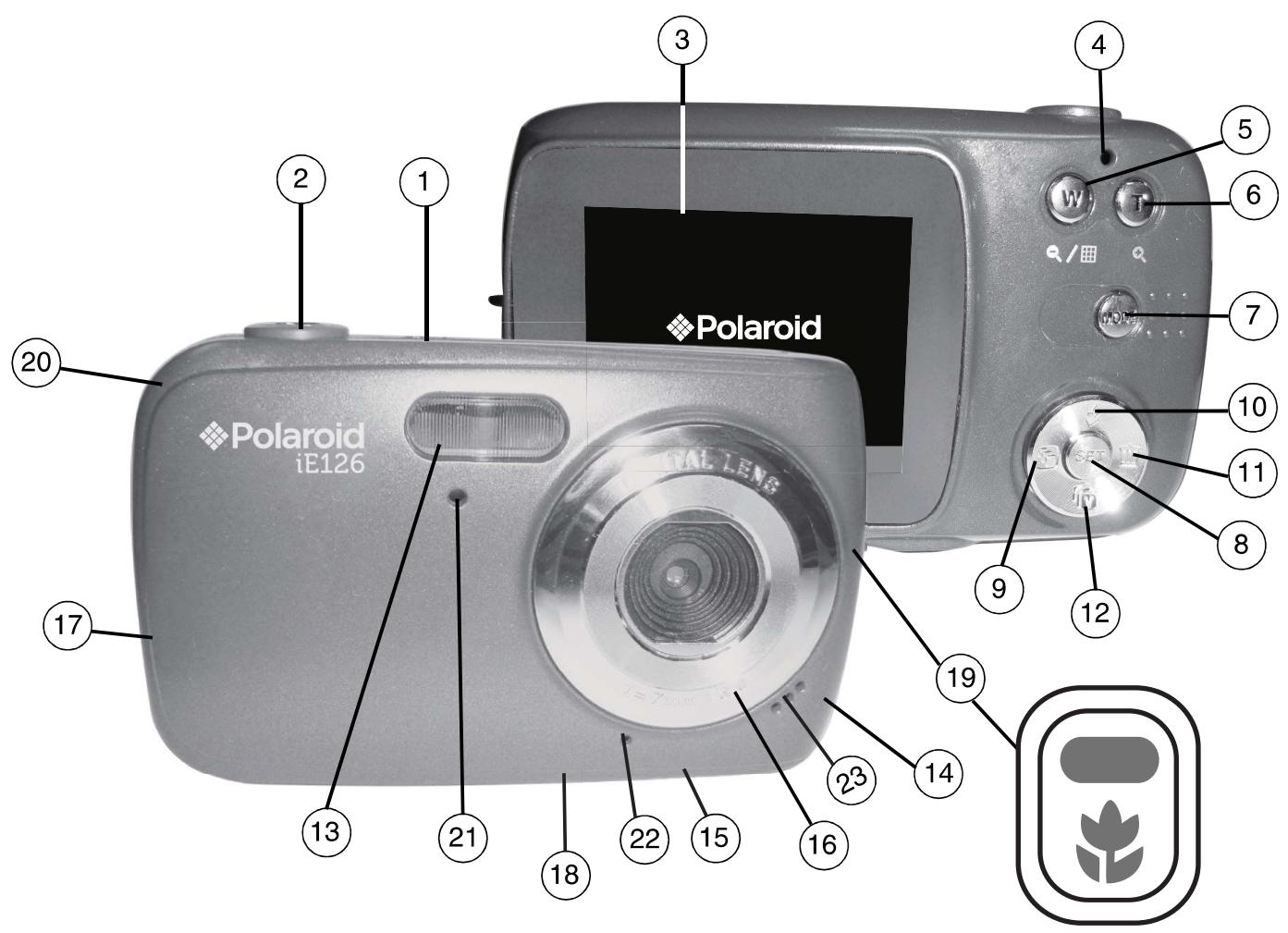 POLAROID iE126 - PARTIES DE L'APPAREIL - 1