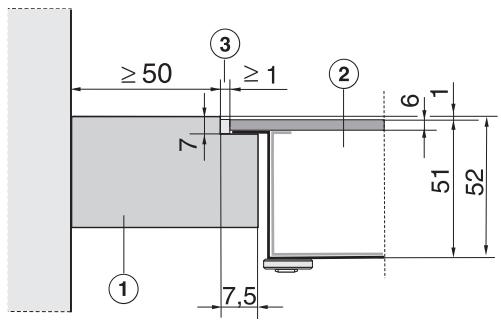 MIELE KM 6380 PANORAMA - Découpe du plan de travail - 1