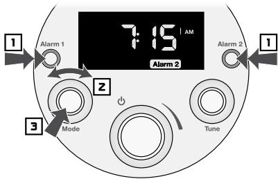 BOSTON ACOUSTICS BASOLOB-EU - Réglage de l'heure de l'alarme - 1