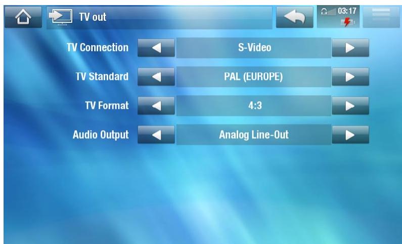 ARCHOS 5 WIFI 160 GO - PARAMÈTRES TV OUT [SORTIE TV] - 1