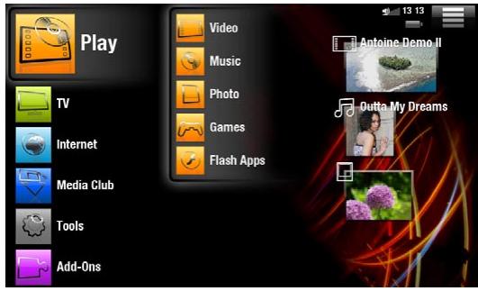 ARCHOS 5 WIFI 160 GO - Menu contextuel - 1