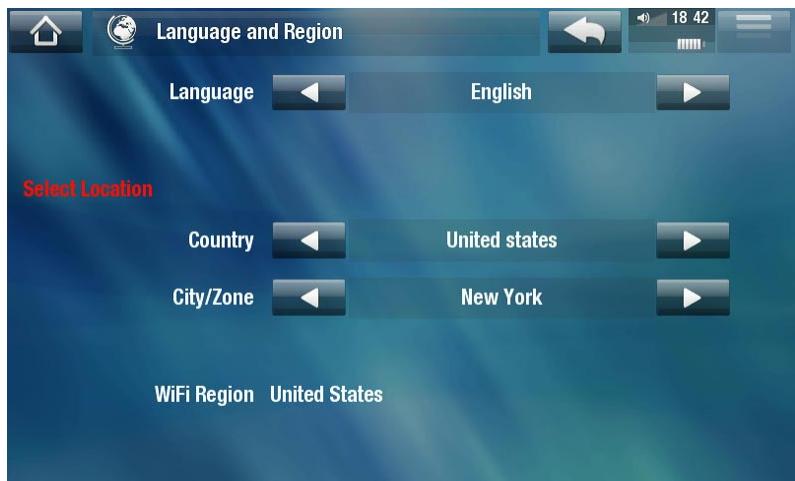 ARCHOS 5 WIFI 160 GO - PARAMÈTRES LANGUAGE AND REGION [LANGUE ET RÉGION] - 1