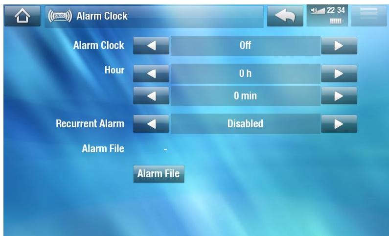 ARCHOS 5 WIFI 160 GO - PARAMÈTRES "ALARM CLOCK" [RÉVEIL] - 1