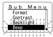 OLYMPUS WS310M - Réglage du menu secondaire - 9