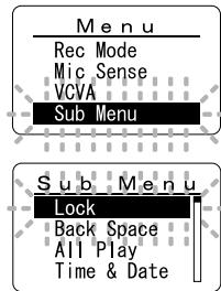 OLYMPUS WS310M - Réglage du menu secondaire - 2
