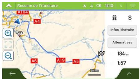MAPPY ULTi S556 - Vérifier des informations sur l'itinéraire et les alternatives - 3