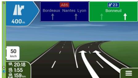 MAPPY ULTi S556 - La carte est masquée derrière l'image d'un carrefour - 1