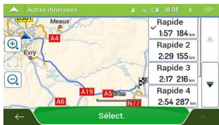 MAPPY ULTi S556 - Sélection d'un autre itinéraire pour un itinéraire existant - 7