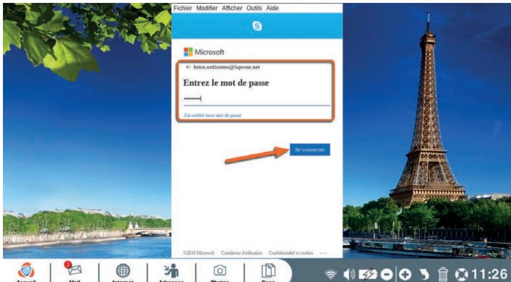 ORDISSIMO portableJULIA2 - Se connecter à son compte Skype - 2