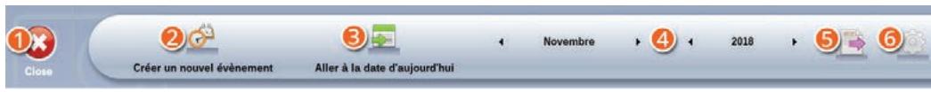 ORDISSIMO portableJULIA2 - Détails de la barre d'outils Agenda - 1