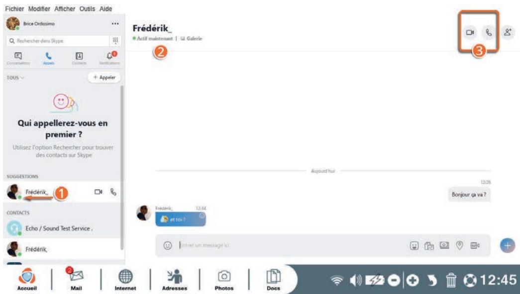 ORDISSIMO portableJULIA2 - Appeler un contact - 1