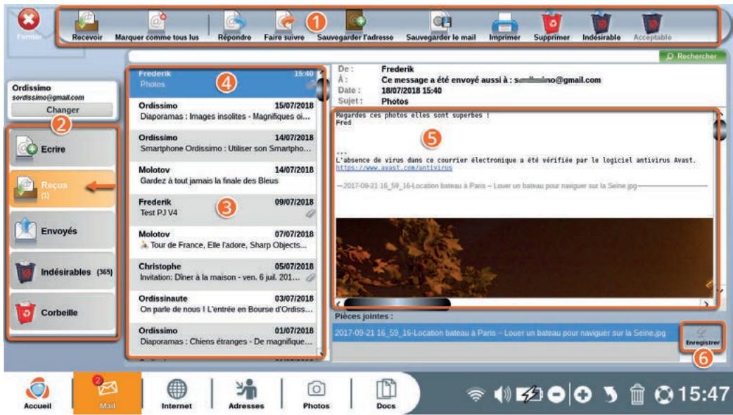 ORDISSIMO portableJULIA2 - Recevoir un e-mail - 1