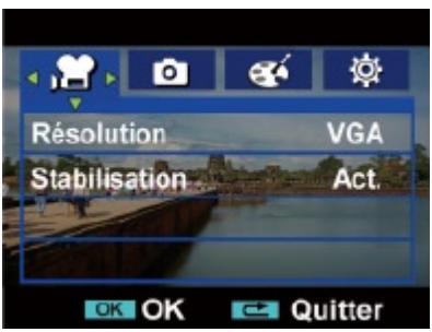 TOSHIBA CAMILEO P10+4 GO - Configuration du sous-menu du mode Vidéo - 1
