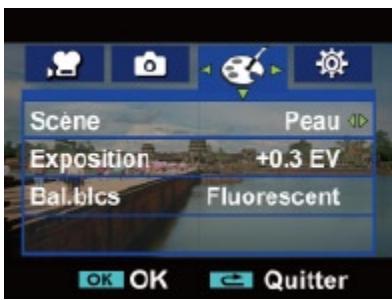 TOSHIBA CAMILEO P10+4 GO - Configuration du sous-menu du Effet - 1