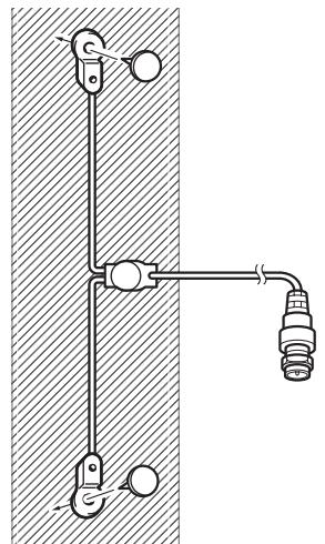 ONKYO CS 725 T - Fixez l'antenne DAB au mur à l'aide de punaises, par exemple. - 1