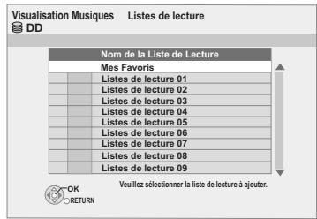 PANASONIC DMR-XW350 - Appuyez sur [, ] et désissez la liste de lecture à inscrire et appuyez sur [OK]. - 1