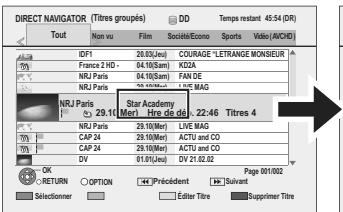PANASONIC DMR-XW350 - Pour modifier le groupe des titres HDD - 1