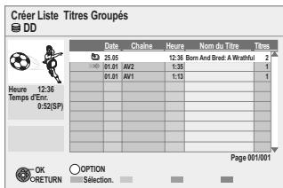 PANASONIC DMR-XW350 - Titres enregistrés pour être copiés. - 2
