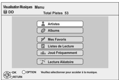 PANASONIC DMR-XW350 - Appuyez sur [, ] pour désir "Musique" pour désir [OK]. - 1