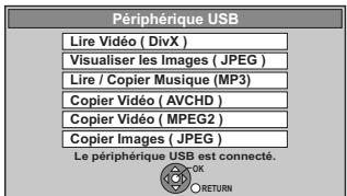 PANASONIC DMR-XW350 - Sélectionnez le mode approprié qui rend le caméscope Panasonic prét pour le transfert de données ( comme "PC CONNECT") sur le caméscope Panasonic, etc. - 1