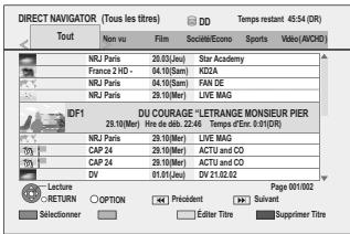 PANASONIC DMR-XW350 - Écran Tous les titres - 1