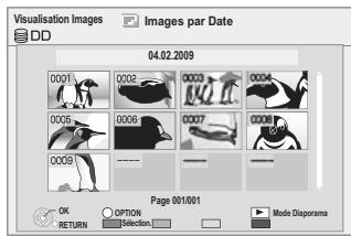 PANASONIC DMR-XW350 - Appuyez sur [ , , , ] pour selectionner l'album de "Albums" ou la date de Images par Date et appuyez sur [OK]. - 1