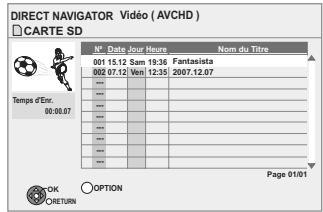 PANASONIC DMR-XW350 - Appuyez sur [, ] pour selectionner le titre puis appuyez sur [OK]. - 1