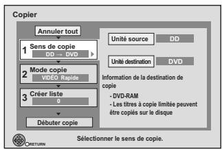 PANASONIC DMR-XW350 - Copie en utilisant la liste de copie—Copier - 1